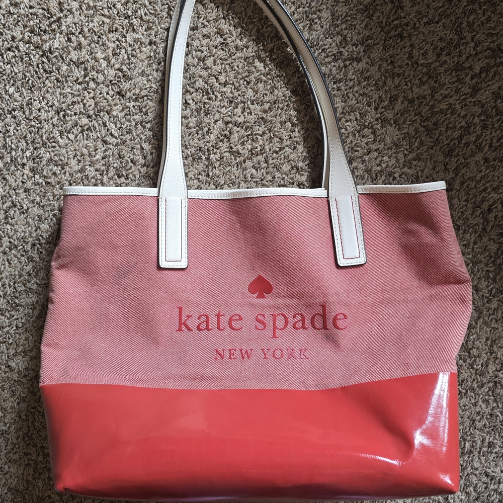 Kate Spade Red and White Tote Bag